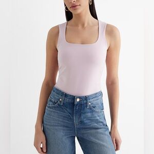 EXPRESS - BODY CONTOUR STRETCH COTTON SCOOP NECK TANK